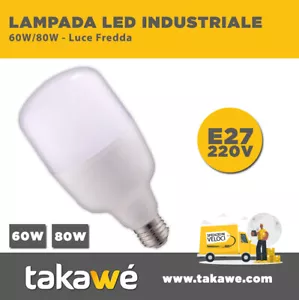 LAMPADA LED CAPPELLOTTO INDUSTRIALE - E27 60 / 80W LUCE FREDDA – CAMPANA INDUSTR - Foto 1 di 1