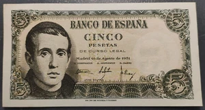 ESPAÑA 5 PESETAS 1951 JAIME BALMES SC UNC - Imagen 1 de 2