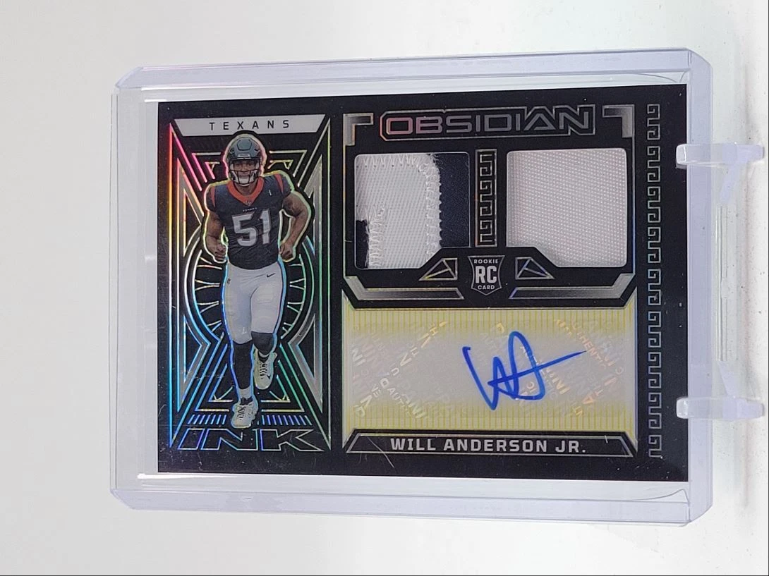 WILL ANDERSON JR. 2023 OBSIDIAN RPA ROOKIE PATCH YELLOW RC AUTO /10 Q1749