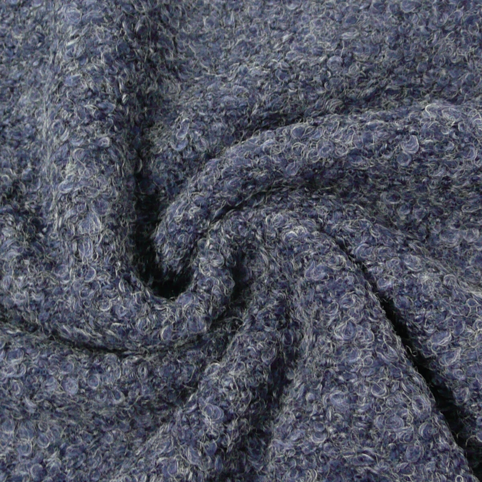Bekleidungsstoff Strickstoff Bouclette einfarbig dunkelblau 1,4m Breite - Bild 1 von 1