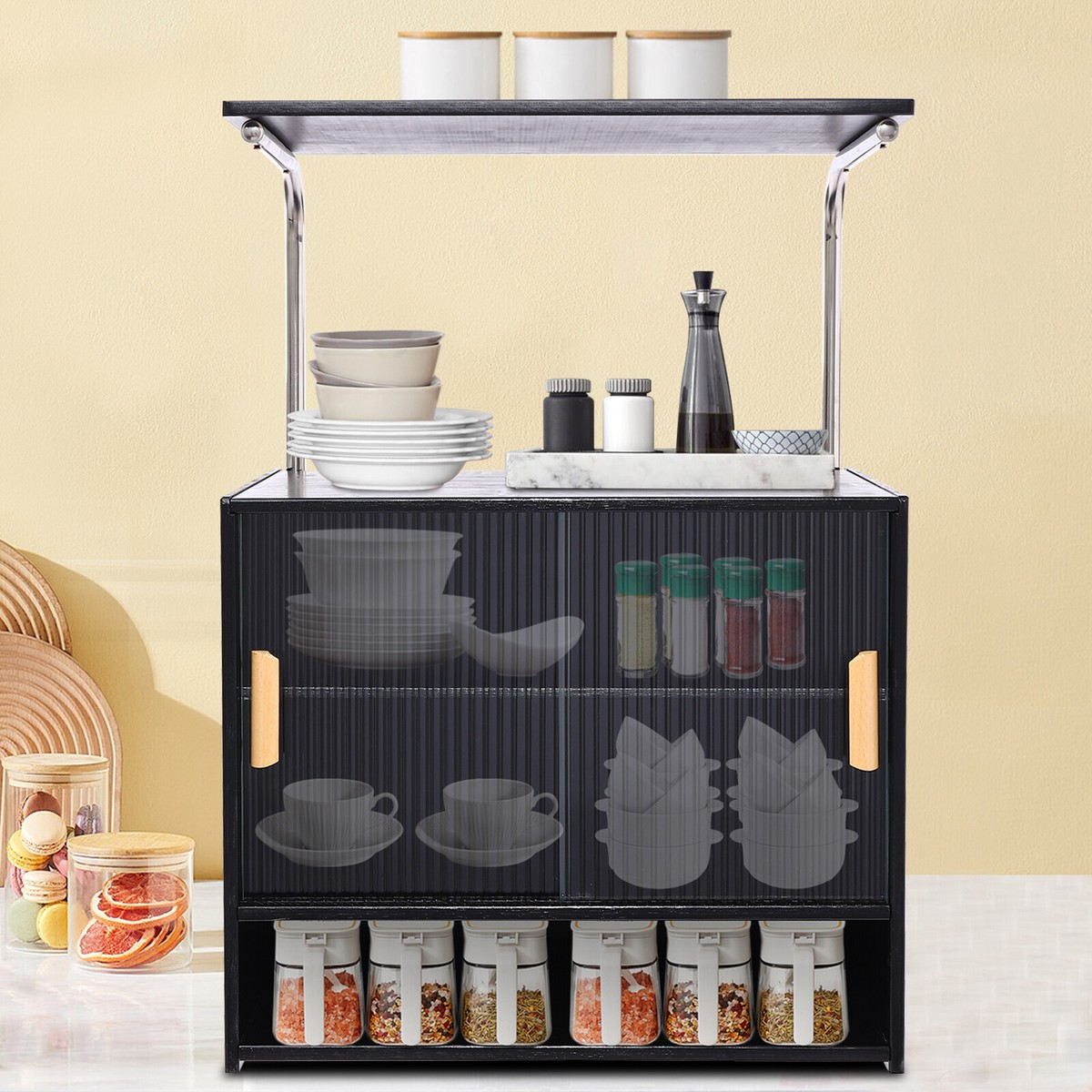 Armarios De Pared De Cocina En Acero Inoxidable VidaXL - 110cm Con 2  Estantes (80kg Capacidad) Armario De Cocina, image size:1200x1200