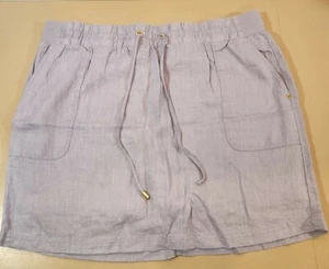 Company Ellen Tracy L Linen Skort Elastic Waist Drawstring Blue Women's  - Picture 1 of 12