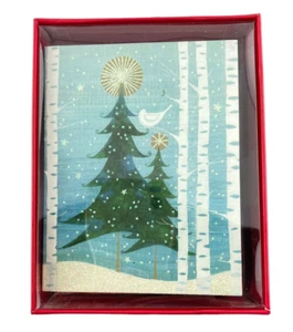 Papyrus Christmas Cards Partial Box Of 17 Cards Envs Seals Forest Dove - Picture 1 of 7