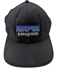 Patagonia Black Hat Mesh Canvas Patch Sunset Mountains Logo netplus Trucker Mesh - Picture 1 of 12