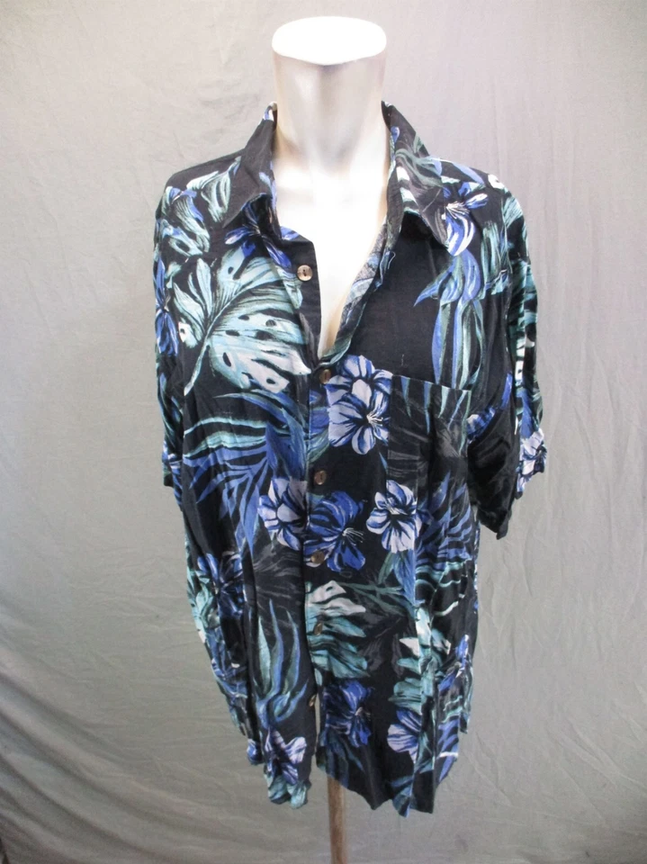 BOCA ISLAND WEAR Size XL Mens Multicolor Silk Blend Short Sleeve Shirt 453 - Image 1 of 4