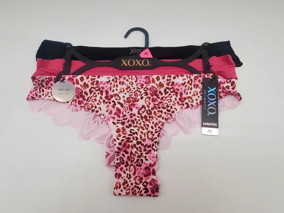 XOXO 3-упаковка женщин M L XL назад кружева нахальный трусики черный розовый светло-розовый - Изображение 1 из 4