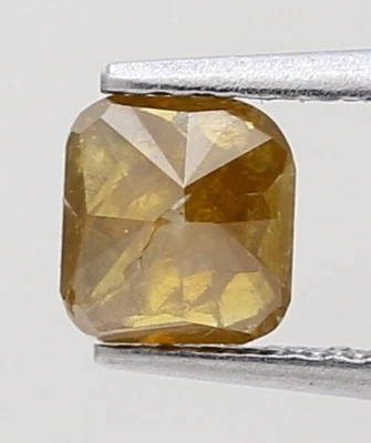 Solitaire fancy natural diamond 0.62tcw yellowish Brown color cushion diamond - Image 1 of 4