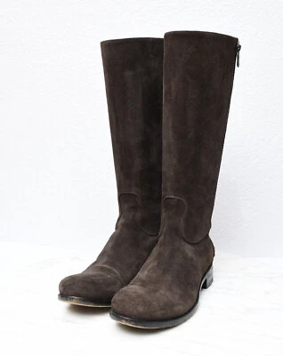 Rocco P. Brown Suede Side Zip Knee High Riding Boots Womens Sz 38.5 - Image 1 of 4