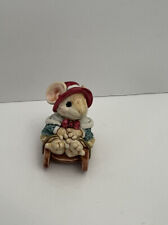 Vintage 1991 GANZ Little Cheesers Christmas Winter Sleigh Mouse Limited Edition