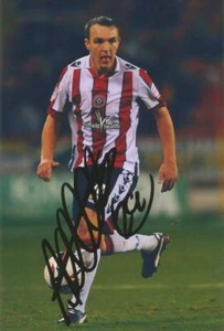 SHEFFIELD UNITED: ANTHONY McMAHON SIGNED 6x4 ACTION PHOTO+COA - Picture 1 of 1
