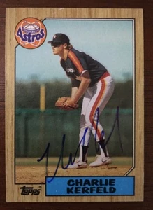 CHARLIE KERFIELD 1987 TOPPS AUTOGRAPHED SIGNED AUTO BASEBALL CARD 145 ASTROS - Picture 1 of 1