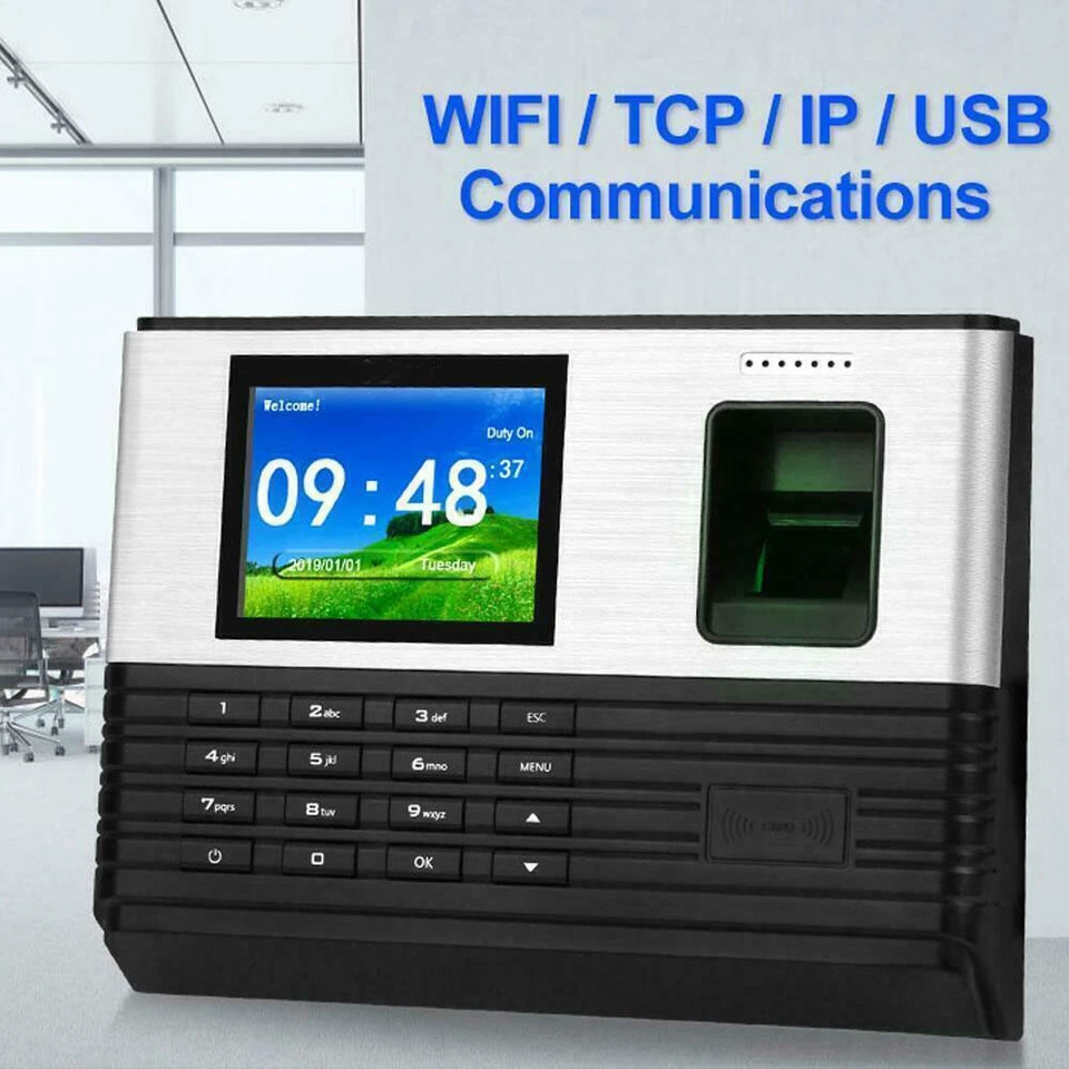 Realand A-L355 Time Employee Attendance Fingerprint ID Card Sensor WiFi TCP IP - Image 1 of 4