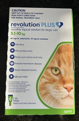REVOLUTION PLUS PARA GATOS GRANDES - 6 TUBOS - 11-22 lbs. CAJA NUEVA SIN ABRIR CADUCIDAD 27/12 Foto 1 de 2