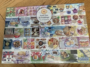 Gibsons 1000 Piece Jigsaw Pork Pies And Puddings - Picture 1 of 4
