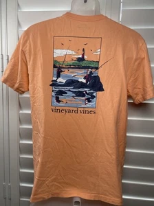 Vineyard Vines T-Shirt Rock Fishing Pocket T Herren Gr. M Mango Orange Baumwolle - Bild 1 von 18