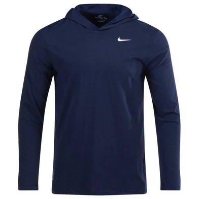 Nike Dri-Fit Manga Larga Sudadera con Capucha Camiseta Azul Marino CJ1696-419 Para Hombres L Foto 1 de 4