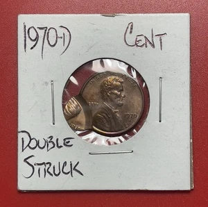 1970 D Lincoln Cent Error, Double Struck, Uncirculated. - Picture 1 of 4