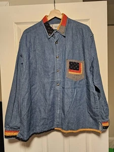 Lighthouse Apparel Denim Jacket Women's Sz M Embroidered Blue - Picture 1 of 3