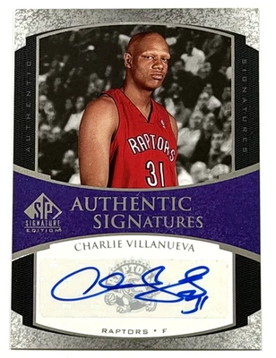 2005-06 UPPER DECK AUTO CHARLIE VILLANUEVA SIGNED AUTOGRAPH AUTHENTIC SIGNATURES - Image 1 of 2