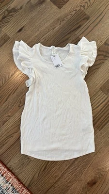 H&M Maternity White T-shirt, Ruffle Sleeves, Size S, NWT - Image 1 of 4