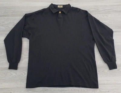 Camisa De Colección Gianni Versace Negra Manga Larga Medusa Botón Golpeado Envejecido L Foto 1 de 4