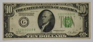 1928-B $10 Federal Reserve Gold Demand Note Currency Banknote **Chicago, IL** - Picture 1 of 2