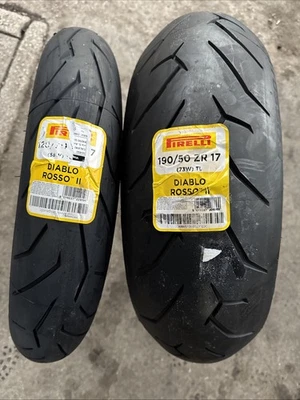 OFFERTA COPPIA GOMME NUOVE 190/50-17 120/70-17 PIRELLI DIABLO ROSSO II DOT 21/25 - Imagen 1 de 3