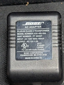 BOSE AC OEM Adapter JOD-48U-08A (12Vac / 1.2A) 263027 Power Supply Fast Shipping - Picture 1 of 3