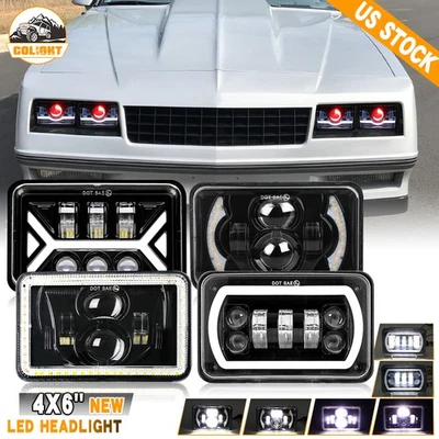180W Rectangular 4X6" LED Headlights Approved with Hi/Low Beam H4651 H4652 H4656 - Image 1 of 4