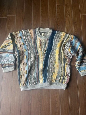 COOGI sweater 3D knit 100% Wool Size S Men's Multicolor Body width 65cm - Image 1 of 4