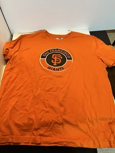 New Era San Francisco Giants Mlb Men’s T-Shirt Sz 2X Crewneck Orange Brown Worn - Picture 1 of 8