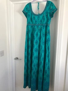 EAST ARTISAN with ANOKHI woven cotton block print Maxi Dress, 10, exc condition - Picture 1 of 10