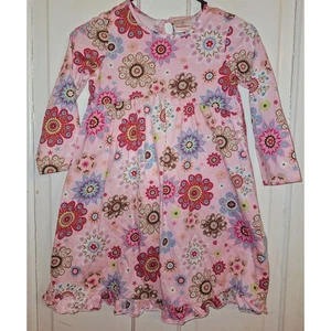 Hanna Andersson Girls Size 6 Pink Floral Longsleeve Dress Spring Easter Egghunt - Picture 1 of 5