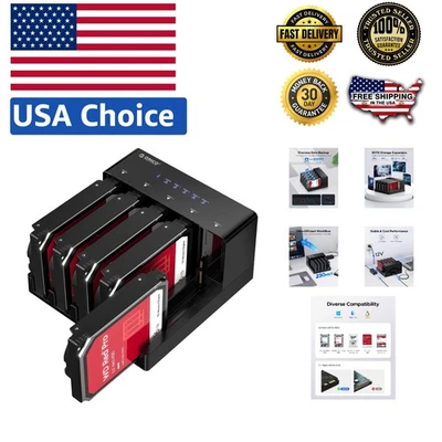 Base de disco duro Plug & Play de 5 bahías con capacidad de 90 TB - Estación de clonación USB 3.0 Foto 1 de 4