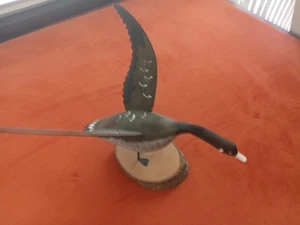 HAND TREMBLAY CARVED AND PAINTED SIGNED FOLK ART CANADIAN GOOSE WOOD SCULPTURE - Picture 1 of 5