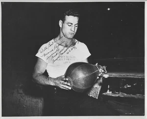 Rara foto Fred Apostoli campione dei pesi medi autografata 8x10 tipo 1 (d 1973) - Foto 1 di 1