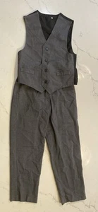 Calvin Klein Boys Suit Set Vest & Pants Size 7 Gray Dressy Outfit 2 Piece - Picture 1 of 7