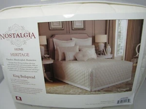 NOSTALGIA HOME LEXINGTON IVORY KING BEDSPREAD HONEYCOMB DESIGN - Picture 1 of 3