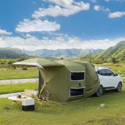 Universal SUV Camping Tent Car Sun Canopy Up 4 Person Sleep Japanese Green Delux - Image 1 of 4