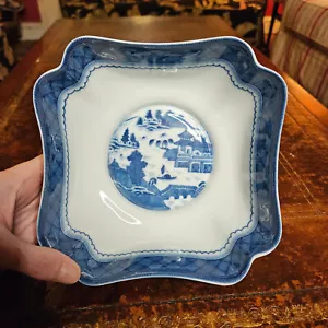 Mottahedeh Vintage Canton Blue Porcelain Square Bowl - Picture 1 of 13