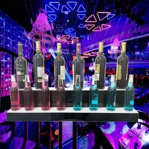 31" LED LIGHTED SHELF, 2 TIER Free Standing, Home/Bar Liquor Bottle Display Rack - Picture 1 of 14