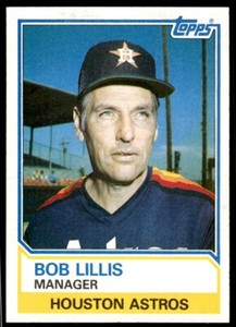 1983 Topps Baseball Card Bob Lillis Houston Astros #66