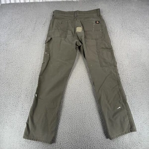 Dickies Men's Pants Size 30x30 Green Carpenter Work Wear Grunge Skater Thrashed - Picture 1 of 13