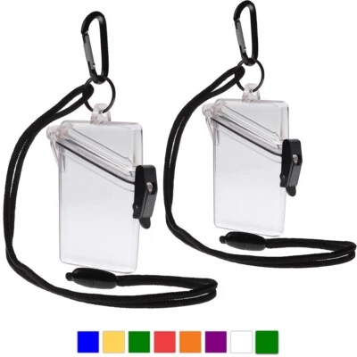 2 Pack - WITZ See it Safe Clear Waterproof ID Badge / Card Holder Case w Lanyard - Image 1 of 4