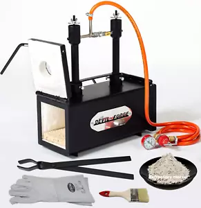 DFPROF2+2D GAS PROPANE FORGE Furnace Burner Knife Making Blacksmith Farrier - Picture 1 of 12