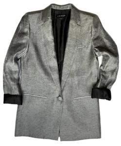 LAVEER Women's Blazer Silver Gray Black Shimmer Blend Size 6 - Picture 1 of 15