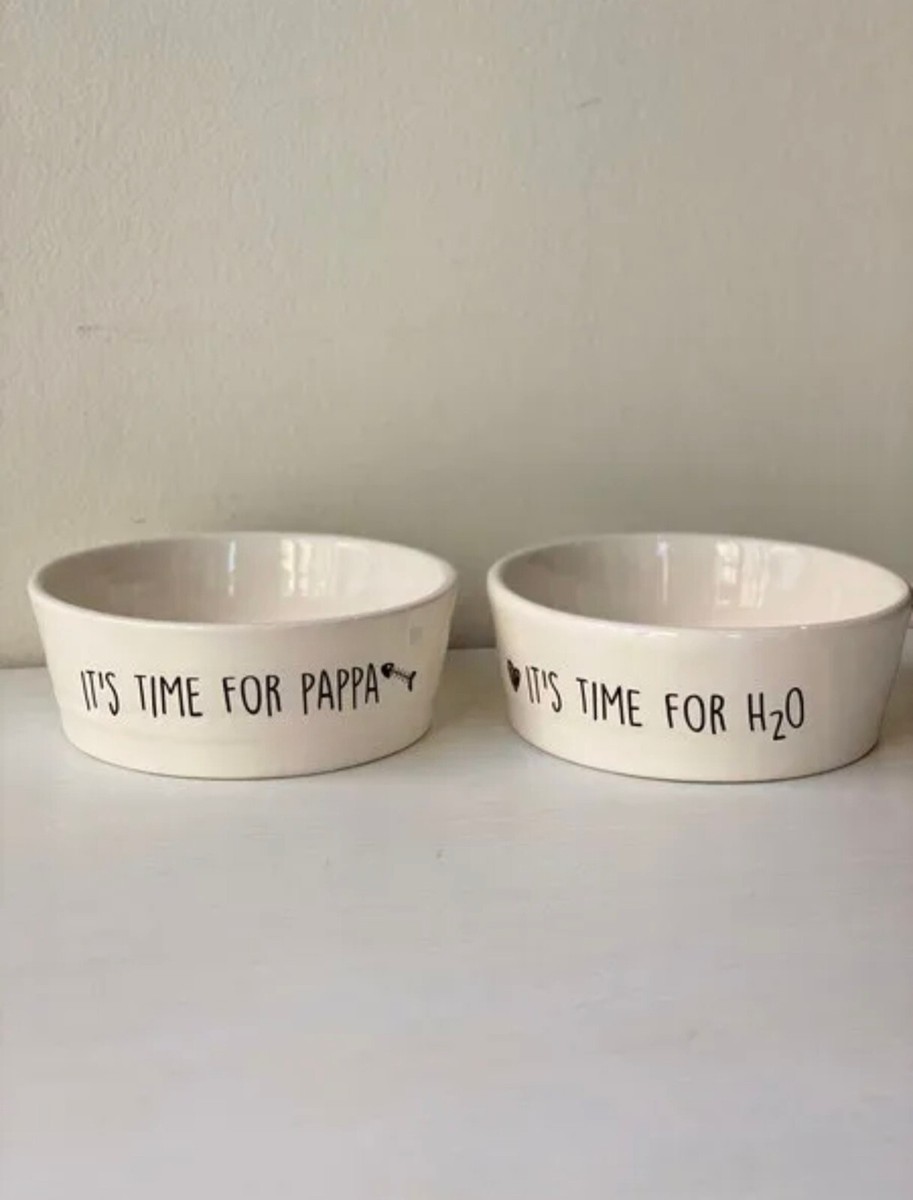 2 Ciotole Per Cani/Gatti In Ceramica Con Supporto Bambù - 400ml, Bianche, Antiscivolo - Foto 2