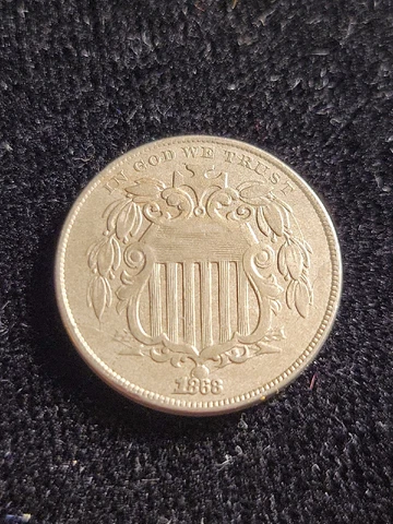 Original 1868 Shield Nickel w/ Die Cracks | Great Old US Type Coin | See Pics Cover