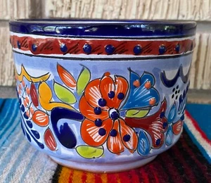 Maceta de cerámica mexicana maceta arte popular cerámica hecha a mano Talavera #42 - Imagen 1 de 10