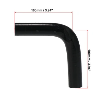 Universal 90 Grad Silikonschlauch geflochtener Schlauch mit Clips 100 mm Länge - Bild 1 von 8